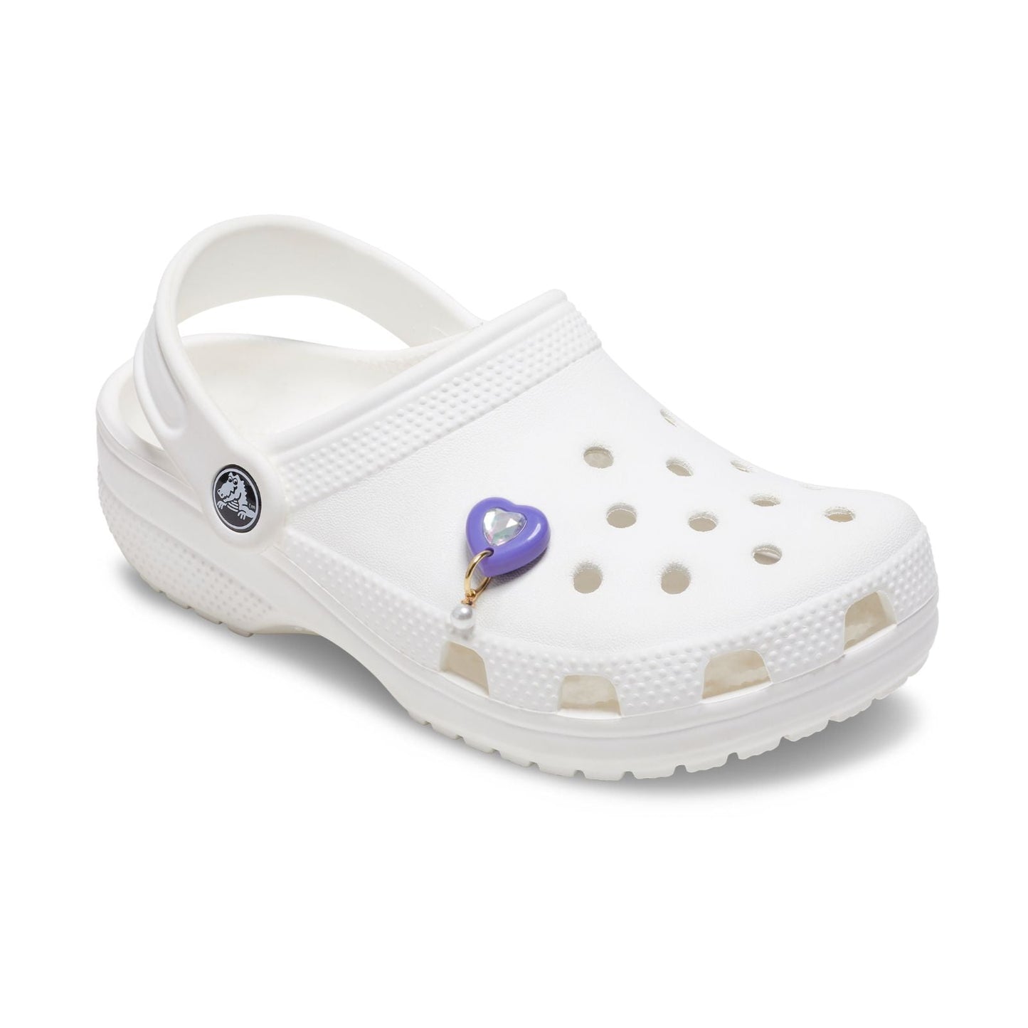 Purple Heart With Pearl Unisex Multi Jibbitz