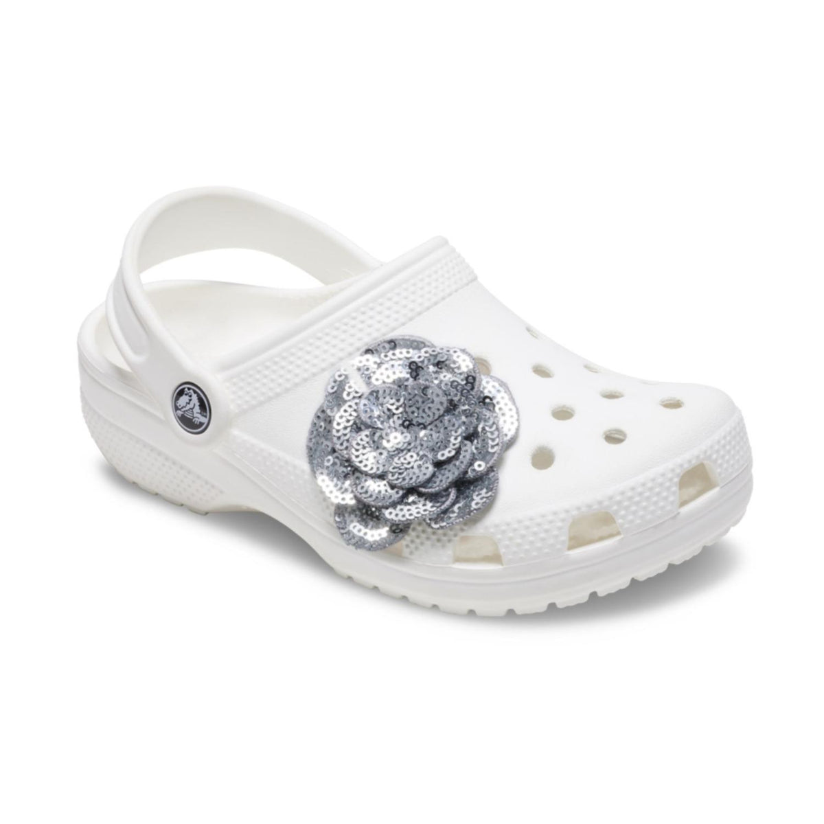 Silver Sequin Flower Jibbitz
