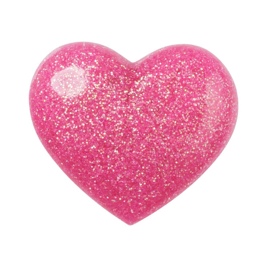 Jibbitz Pink 3d Glitter Heart Unisex