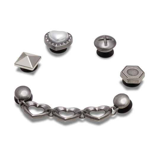 Jibbitz Silver Romantic 5 Pack