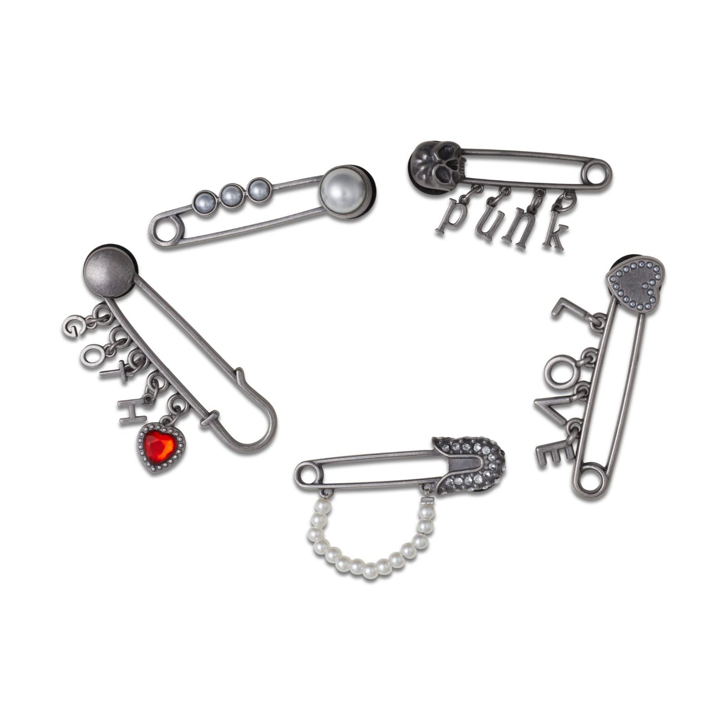 Jibbitz Love Punk Goth Pin 5 Pack