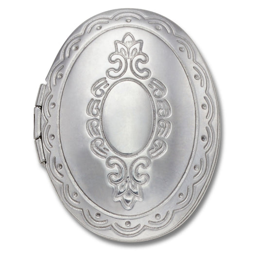 Silver Oval Locket Unisex Multi Jibbitz