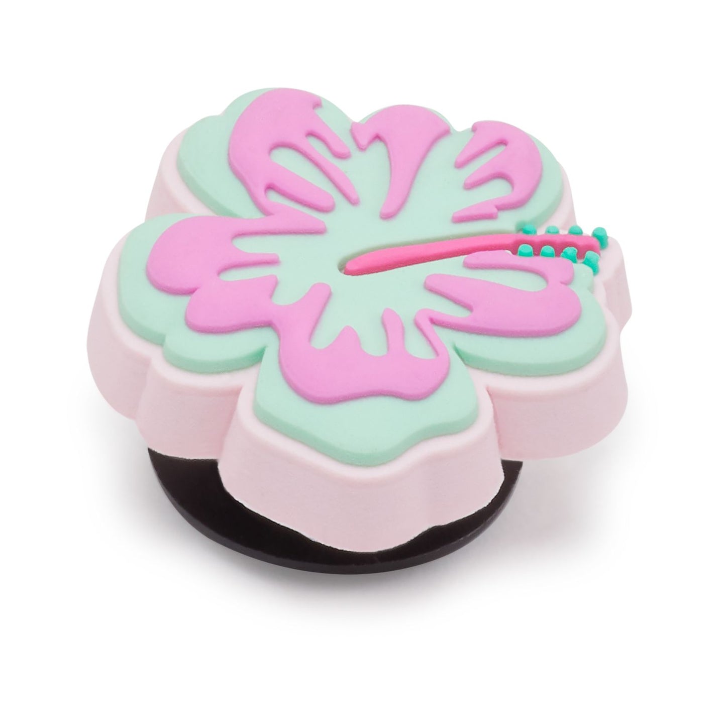 Turquoise And Pink Hibiscus Unisex Multi Jibbitz