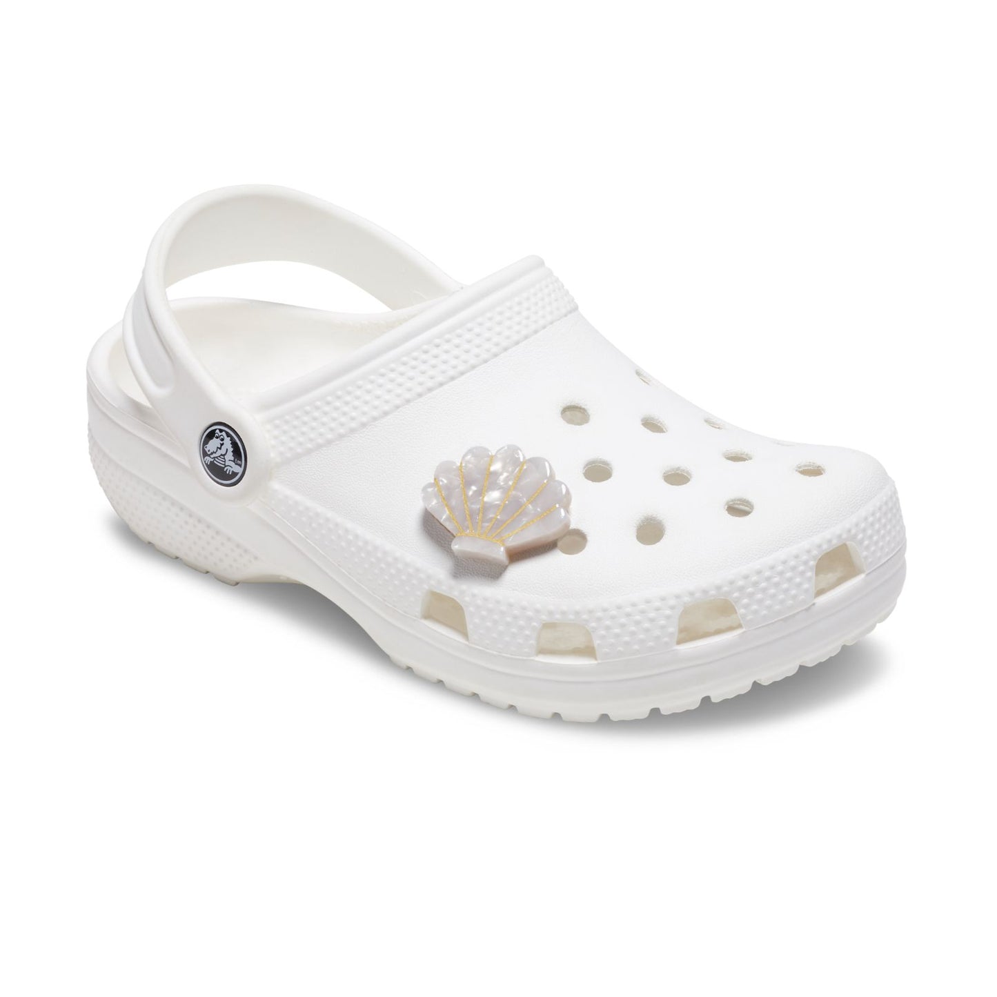 White And Gold Seashell Unisex Multi Jibbitz