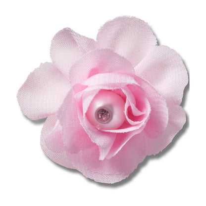 Pink Fabric Flower With Pearl Unisex Multi Jibbitz