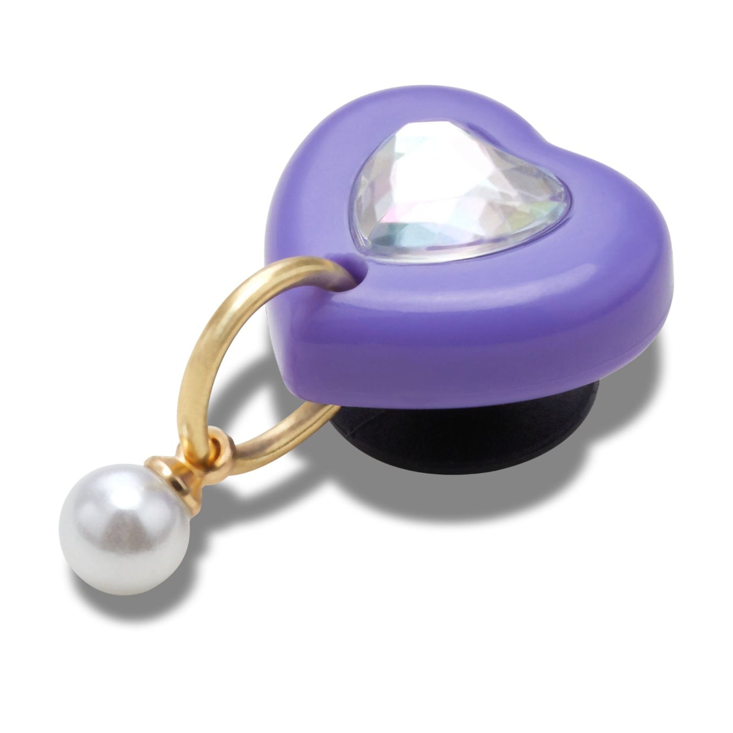 Purple Heart With Pearl Unisex Multi Jibbitz