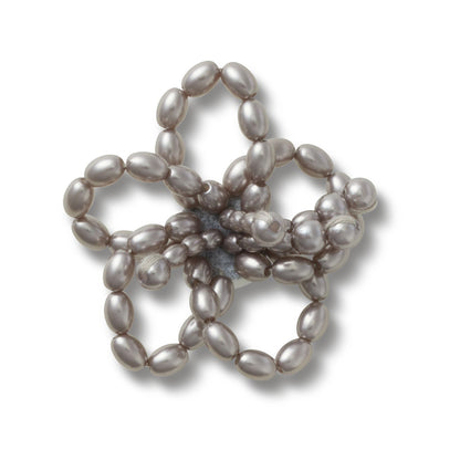 Black Pearl Beaded Floral Unisex Multi Jibbitz