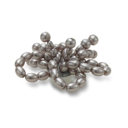 Black Pearl Beaded Floral Unisex Multi Jibbitz