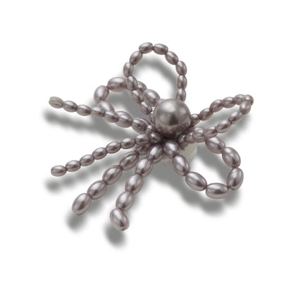 Black Pearl Beaded Bow Unisex Multi Jibbitz