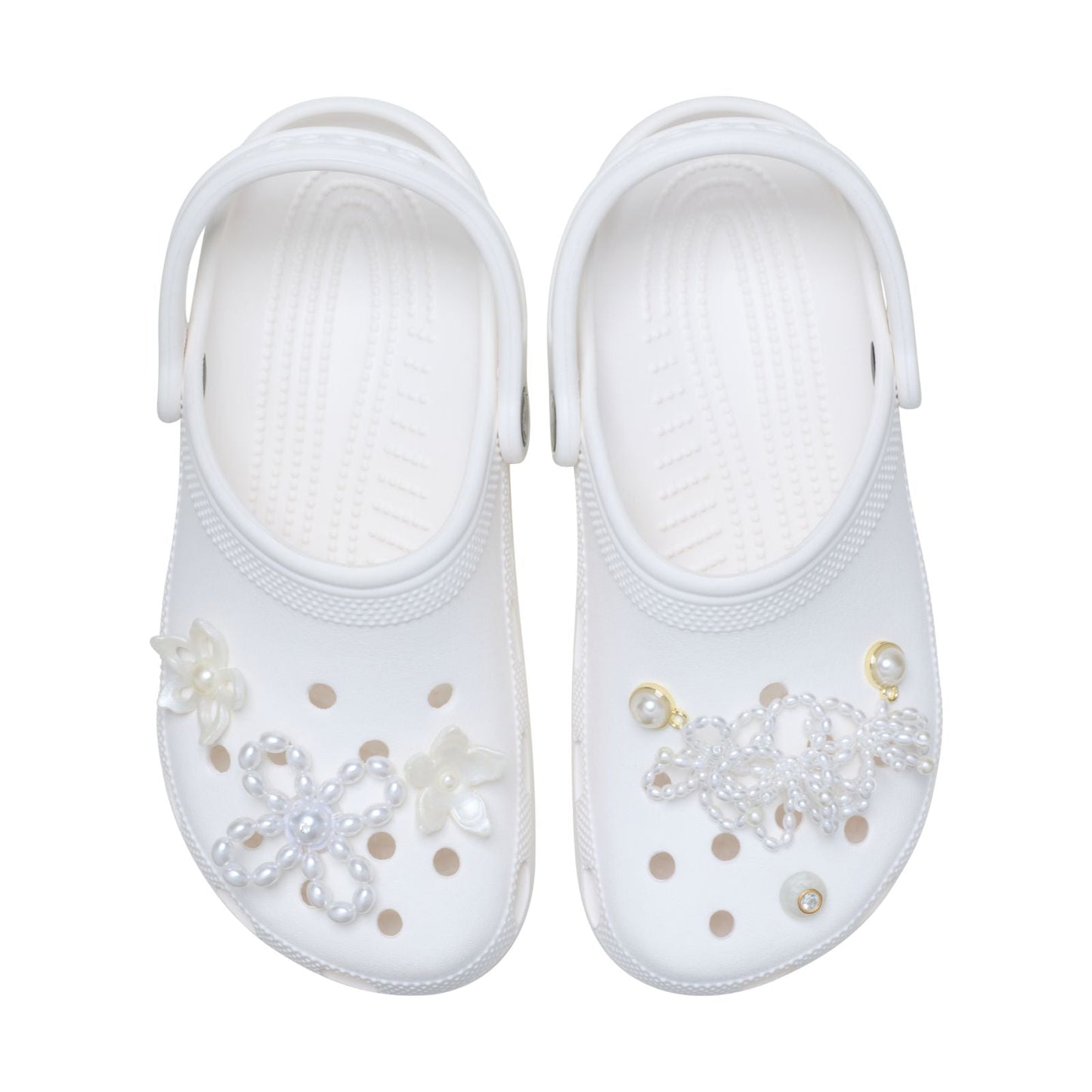 White Pearl Beaded 5 Pack Unisex Multi Jibbitz