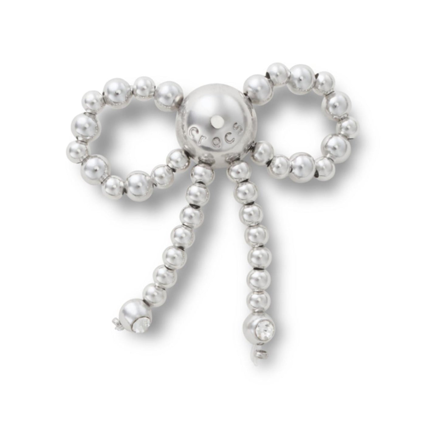 Silver Beaded Bow Jibbitz