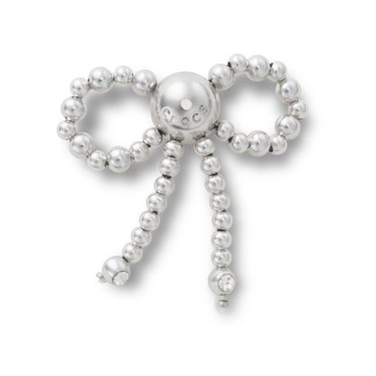 Silver Beaded Bow Jibbitz