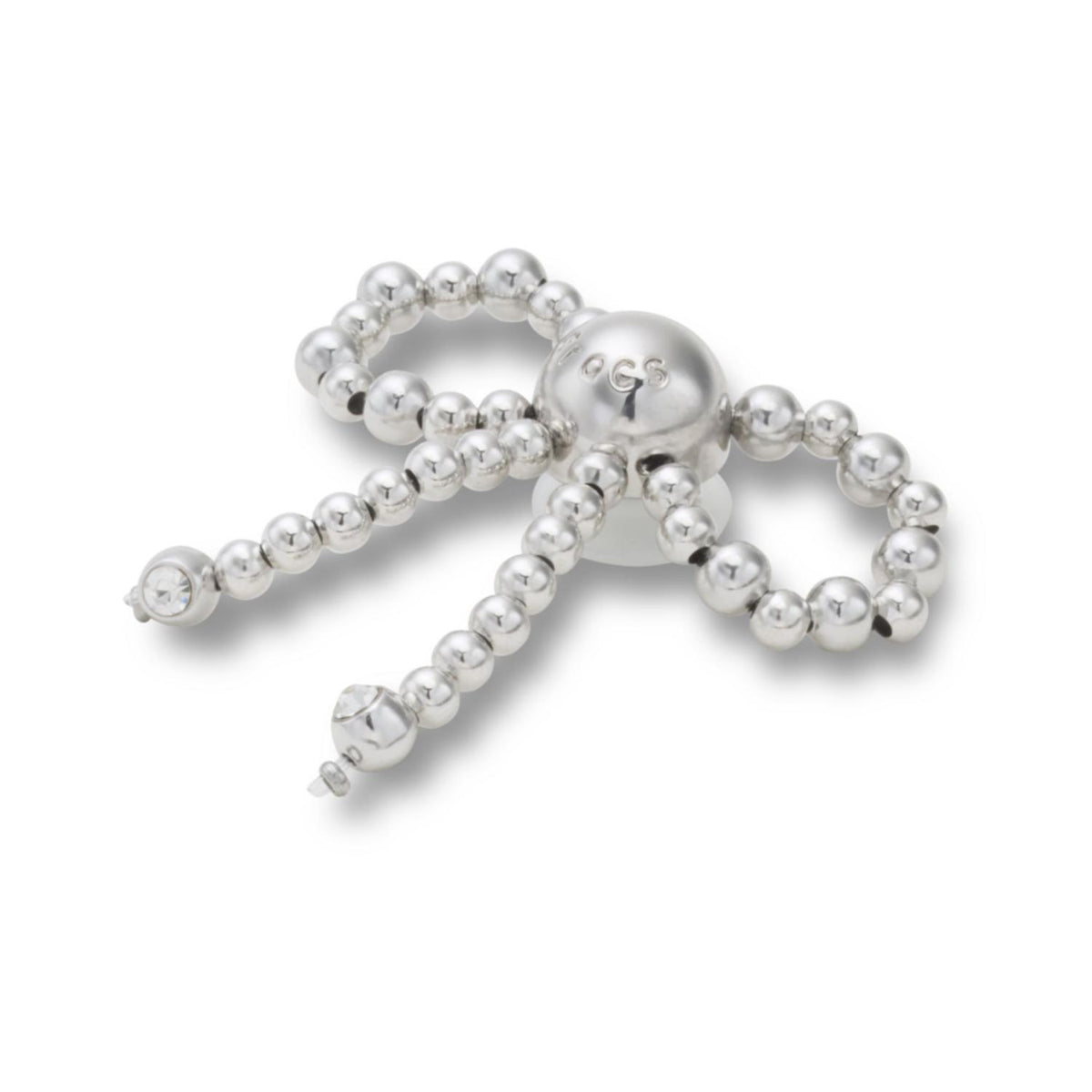 Silver Beaded Bow Jibbitz