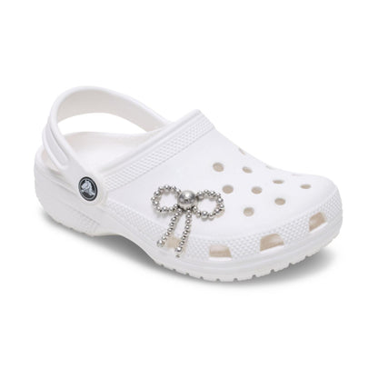 Silver Beaded Bow Jibbitz