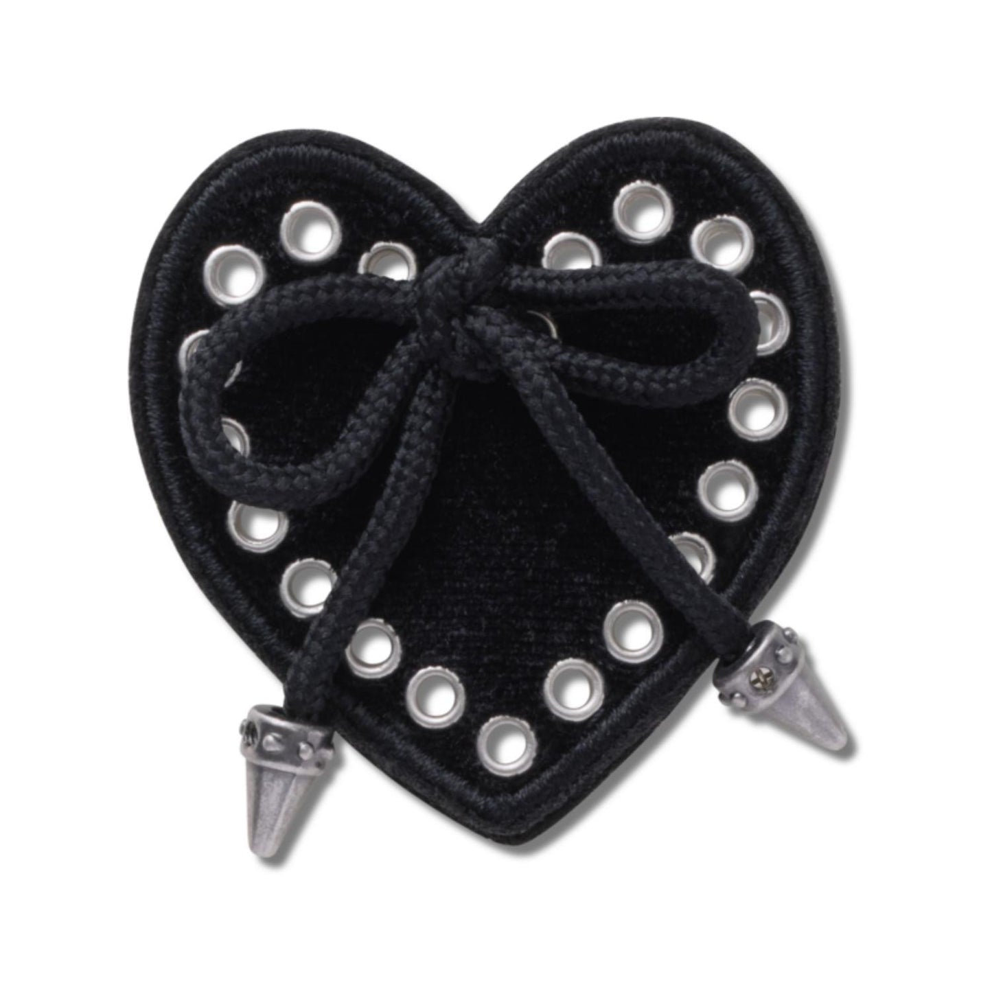 Black Heart With Bow Jibbitz