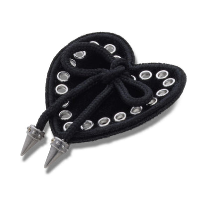 Black Heart With Bow Jibbitz