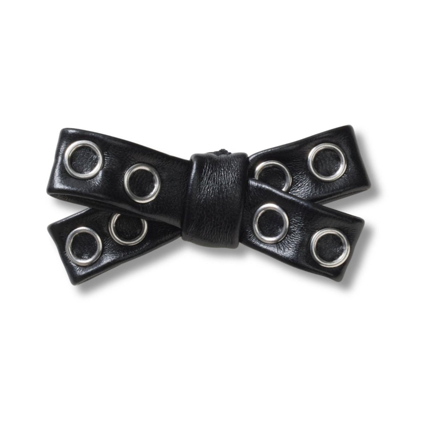 Black Grommet Studded Bow Jibbitz