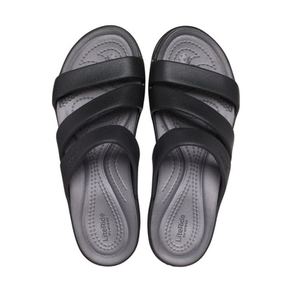 Crocs-207434-001-w9 Crocs Boca Strappy Wedge W Blk W9 Black